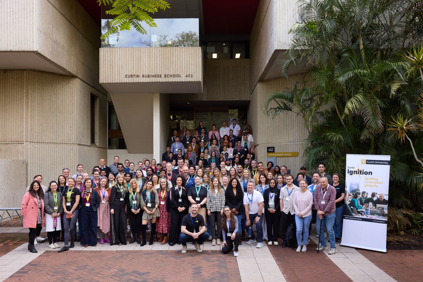Curtin Ignition cohort group photo outside Curtin Business School